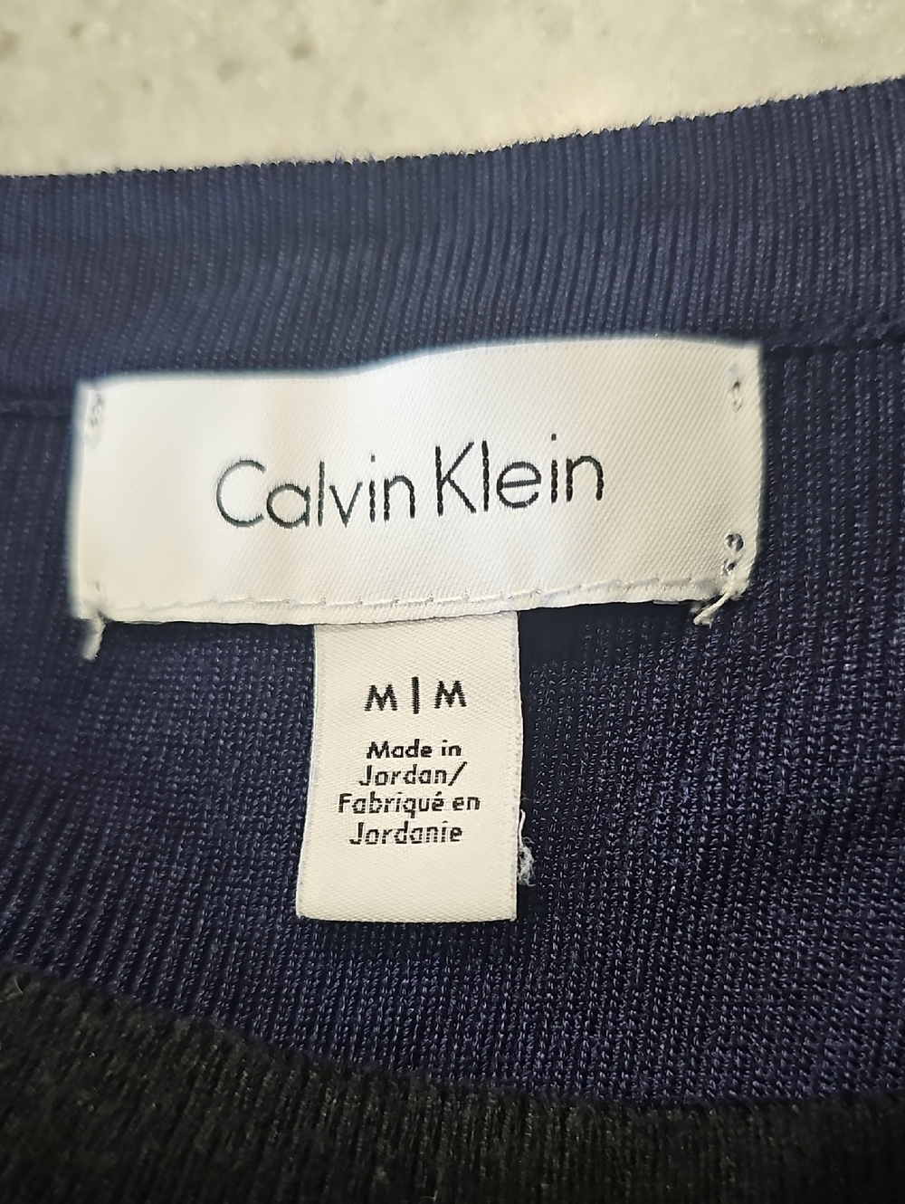 Calvin Klein Medium Black & Navy Long Sleeve Top - Picture 4 of 6